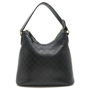 GUCCI Guccissima shoulder bag one black leather